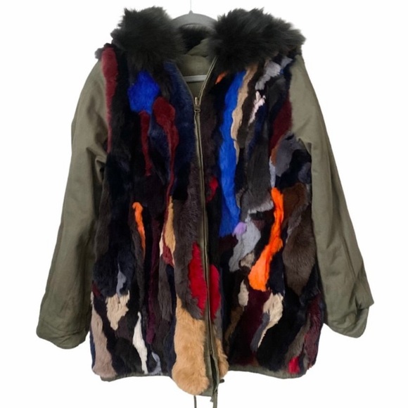 Bloomingdales Aqua Multi Color Anorak Jacket - Picture 3 of 7